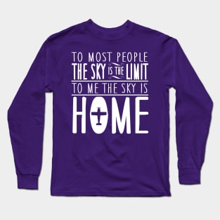 Sky is home, not the limit (white) Long Sleeve T-Shirt